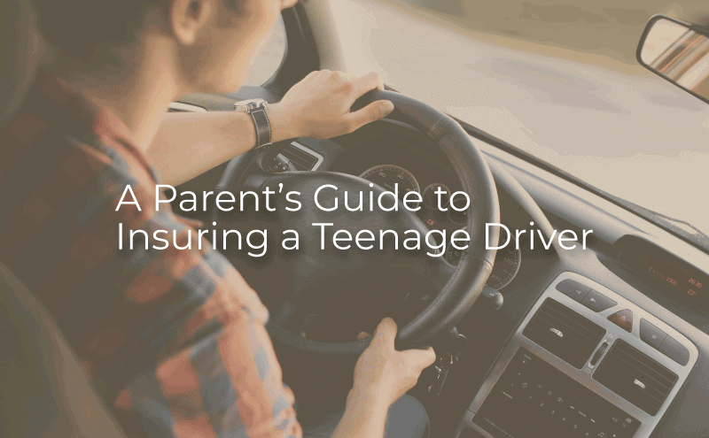 young driver behind the wheel of a vehicle