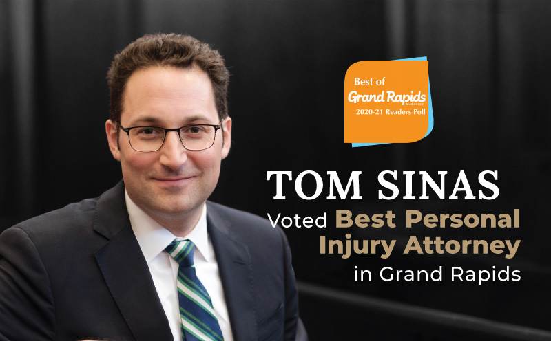 Tom Sinas best personal injury lawyer in Grand Rapids by Grand Rapids Magazine