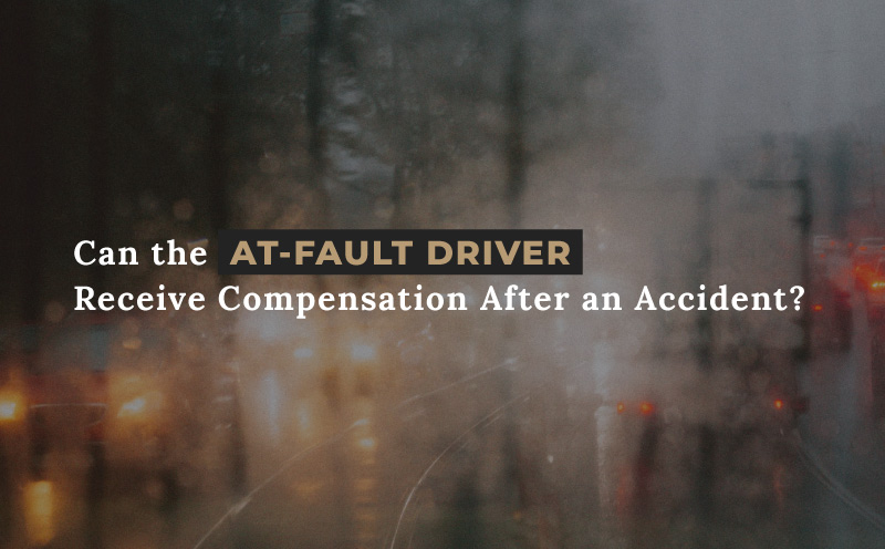 Can the at-fault driver receive compensation after an accident?
