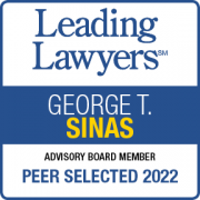 Leading Lawyers Badge George Sinas Peer Selected 2022