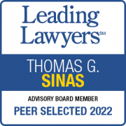 Leading Lawyers Badge Thomas Sinas Peer Selected 2022