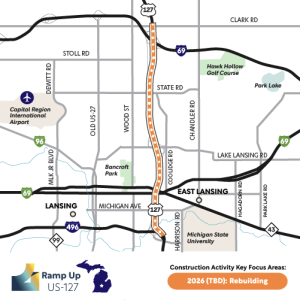 US 127 Corridor Improvements Enhancing Road Safety And Efficiency Corridor Map US127 I96 I69 300x300 