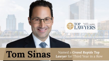 Tom Sinas Earns Top-Rated Grand Rapids Personal Injury Attorney Ranking Third Year in a Row