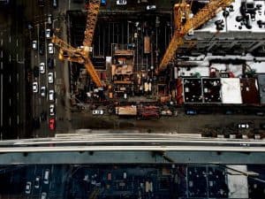 aerial photograph of construction site